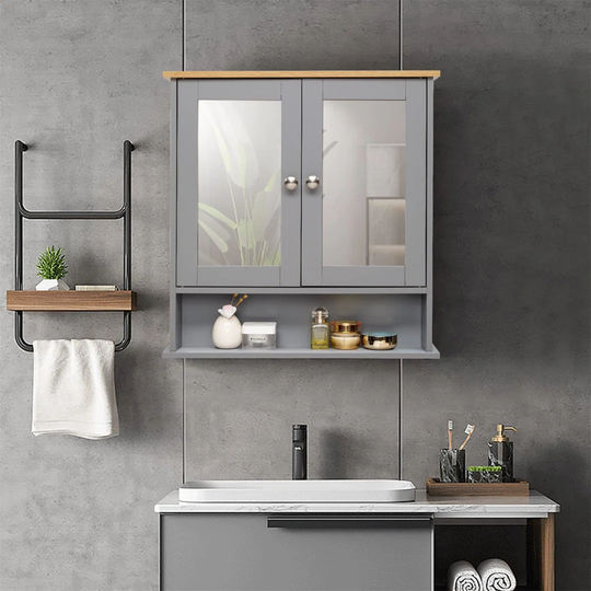 56Cm W x 58Cm H x 13Cm D Wall Mounted Bathroom Cabinet