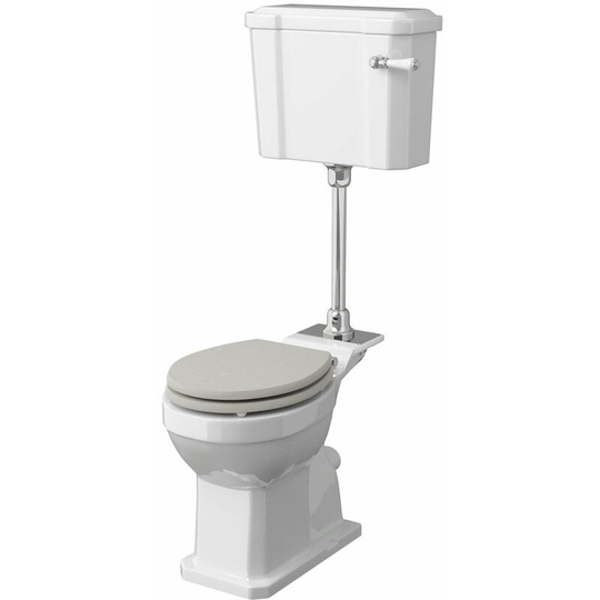 Richmond Comfort Mid Level Close Coupled Toilet with Cistern and Flush Pipe Kit - Excluding Seat - Hudson Reed