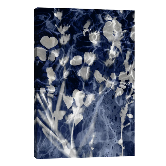 'Indigo Leaves Iii' by Technodrome1 - Wrapped Canvas Photograph Print