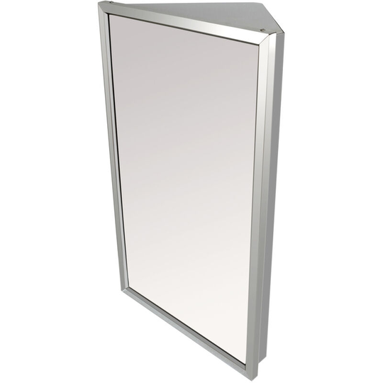 Poseidon 360mm x 620mm Stainless Steel Mirrored Corner Cabinet - Chrome