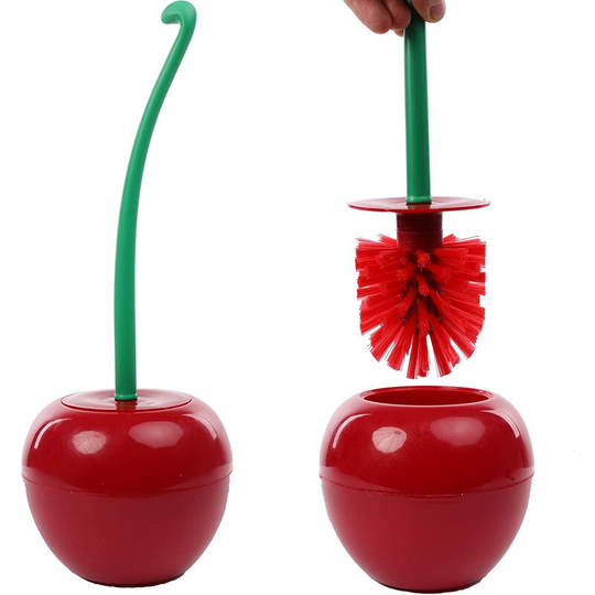 Cherry Toilet Brush and Holder Plastic Toilet Brush Cherry Toilet Brush Original Design Toilet Brush Toilet Brush Decorative Bathroom Cleaning Tools