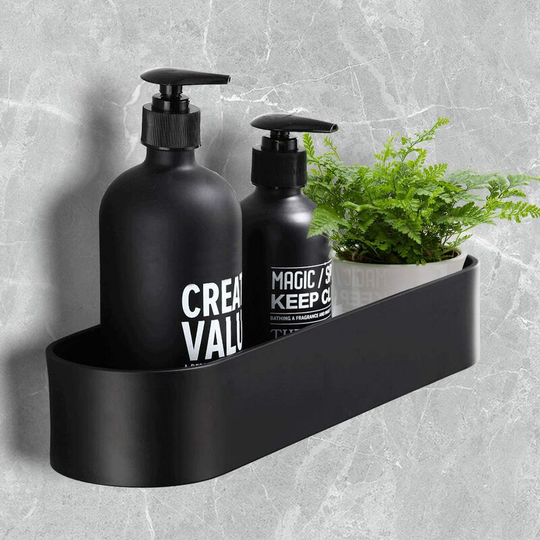 Shower Shelf, ChristmasDrilling Shower Shelf, Bathroom Shelf, Shower Caddy, Aluminum, Matte Finish, for Bathroom Kitchen - Black
