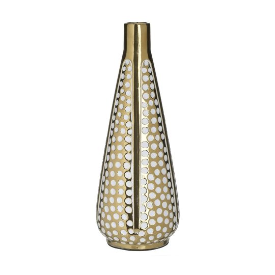 Golden,White-Ivory Acrylic,Ceramic,Iron Table Vase