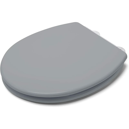 Lugano Wood Flexi-Fix Seat Grey - Croydex