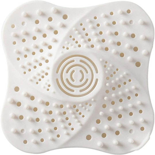 1pc Silicone Drain Protector,Bathtub Drain Cover Filter with Suction Cup,Shower Hair Filter,Silicone Sink Filter,for Shower Sink,Bathtub (White)