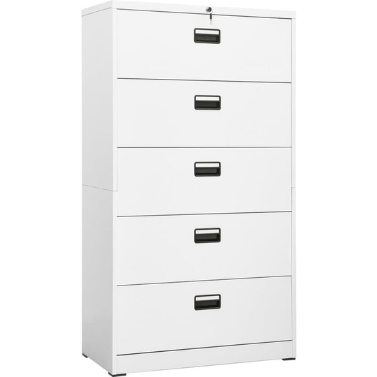 Filing Cabinet White 90x46x164 cm Steel Vidaxl White