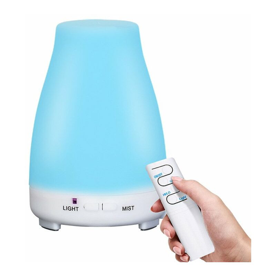 Perlerare - Essential Oils Diffuser 130ml, Ultrasonic Air Humidifier Electric Aromatherapy Diffuser, with 7 Colors led Lights