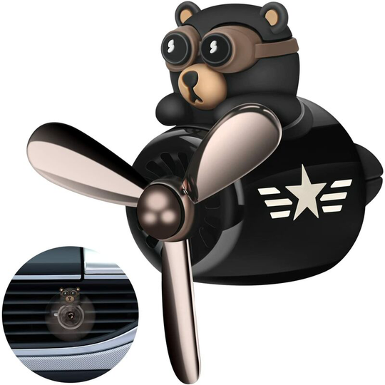 Ilovemilan - Car Perfume Diffuser Fan Accessory Cars Cartoon Bear Driver Air Fan Ferrinator Cut Out Clips Aroma Aromatherapy Car Ornament (1pcs)