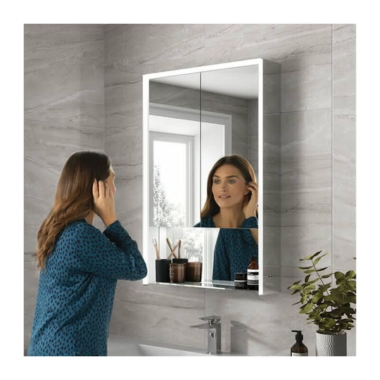 Verve 60 led Double Door Bathroom Cabinet 900mm h x 600mm w - HIB