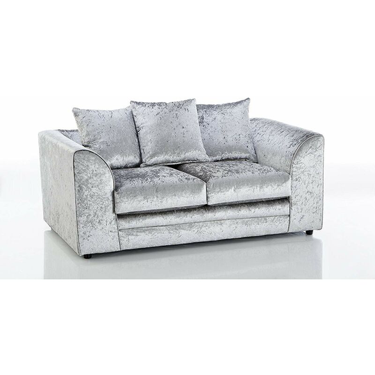 Bella 2 Seater Crushed Velvet Sofa - Silver