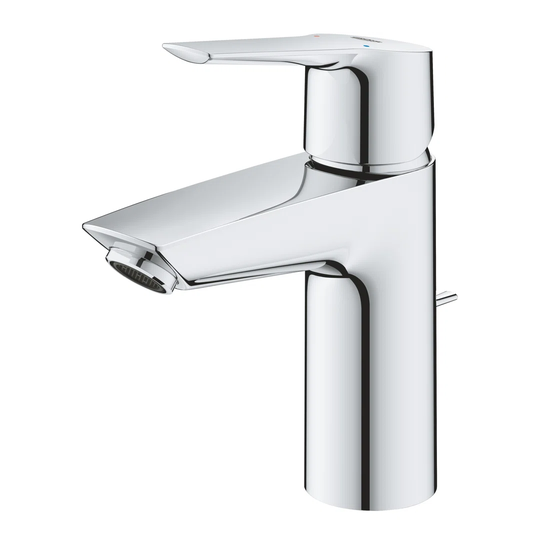 GROHE QUICKFIX Start, Bathroom basin mixer tap with pop-up waste, Easy to install and includes installation tool, Small size H. 165 mm, water-saving t