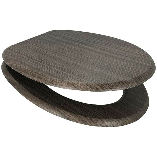 Dark beech mdf toilet seat - Brown - Accents
