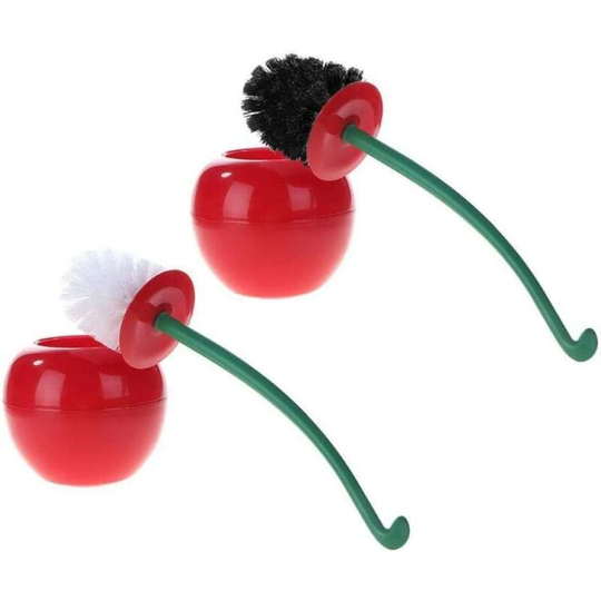 2Pc Betterlife Toilet Cleaning Brush,Cute Cherry Shaped Toilet Brush Holder n Room Cleaning Set Creative Toilet Cleaning Set Toilet Brush Cleaner