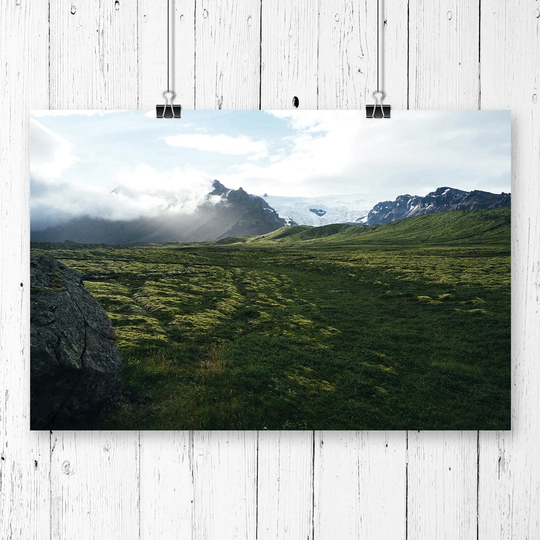 'Landscape Green Glacier Mountain' Photographic Print