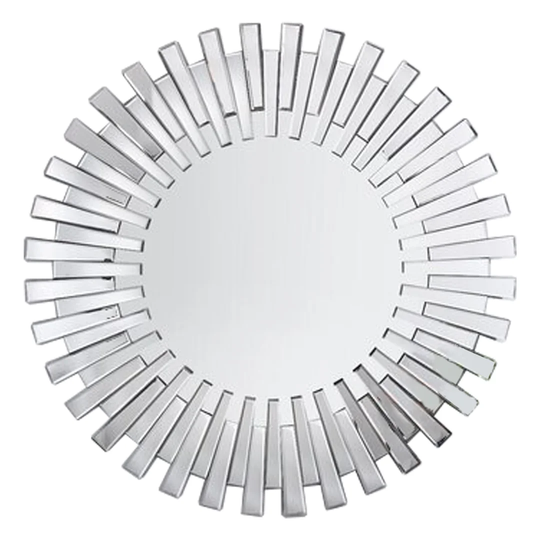 Guilford Round Wall Mounted Accent Mirror in Silver