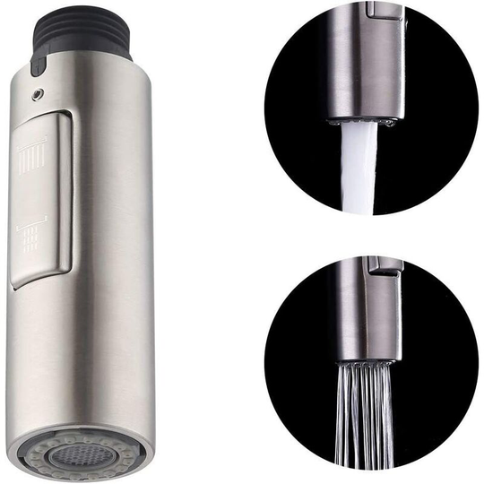 Replacement Kitchen Faucet Nozzle Hand ShowerUniversal Removable Faucet Head G1/2 Brushed SUS304 Stainless Steel, PFS200-BS