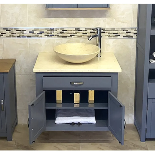 Biggleswade Solid Oak 750mm Wall Hung Single Vanity Unit