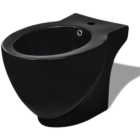 Vidaxl - Round Bidet Stand Black High-quality Ceramic Black