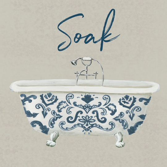 Cottage Bath II Grey by Wild Apple Portfolio - Wrapped Canvas Typography