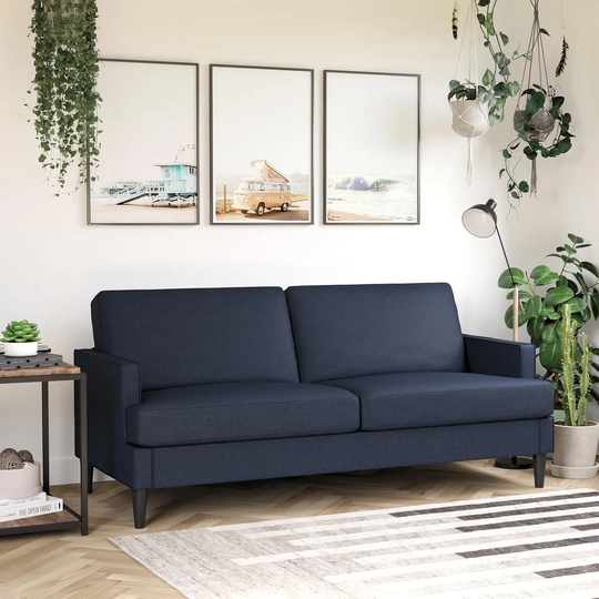 Asher 181.6Cm Linen Square Arm Sofa