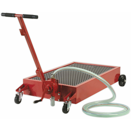 Loops - 64L Low Level Oil Drainer with Rotary Pump - 2.5m Hose - Fully Portable