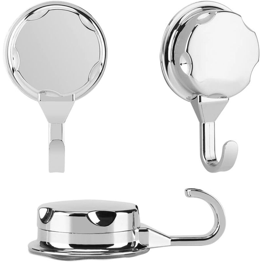 Triple Vacuum Suction Cup Hook Towel Hook abs Wall Hanger Home Bathroom Kitchen For Towel Robe and Loofah Soekavia