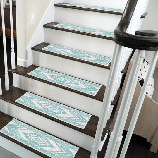 Memorial Design Non-Slip Light Teal Stair Tread