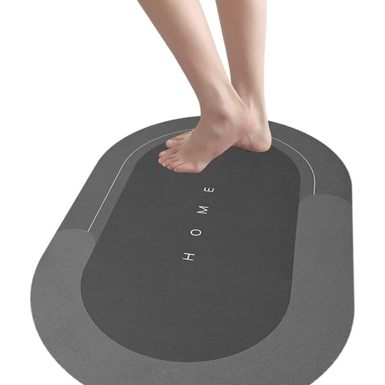 Perlerare - Absorbent Non-Slip Bath Mat ,Shower and Bathroom Rug,Non-Slip Bath Mat,Soft Bathroom Mat,Bathroom Rug (40_x_60_cm, Circle - Dark Grey)