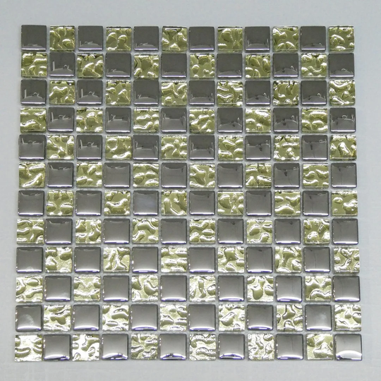 Norton 30 x 30cm Glass Mosaic Tile in Gold/Silver