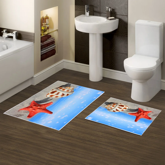 Emanoil 2 Piece set Rechtangle Bath Mat