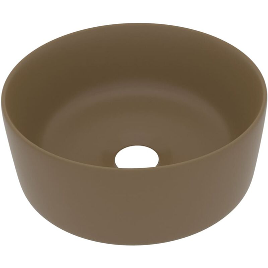 Luxury Wash Basin Round Matt Cream 40x15 cm Ceramic Vidaxl Cream
