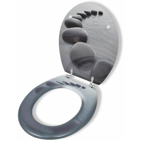 Wc Toilet Seat mdf Hard Close Lid Spectacular Look Stones VDTD03716
