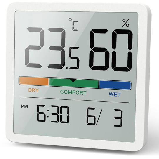 Gift - Hygrometer Indoor Thermometer, Desktop Digital Thermometer with Temperature and Humidity Monitor, Accurate Humidity Gauge Room Thermometer