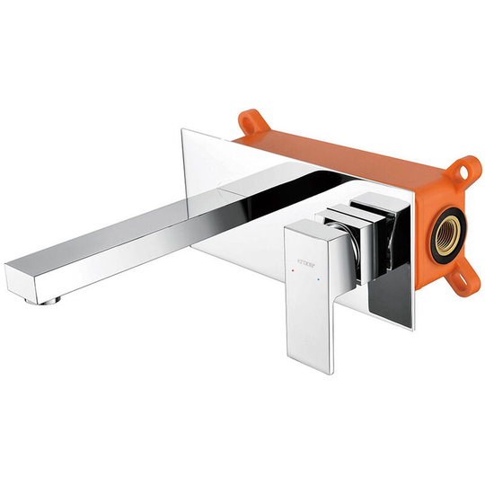 Chrome-plated recessed wall-mounted basin mixer - Arosa