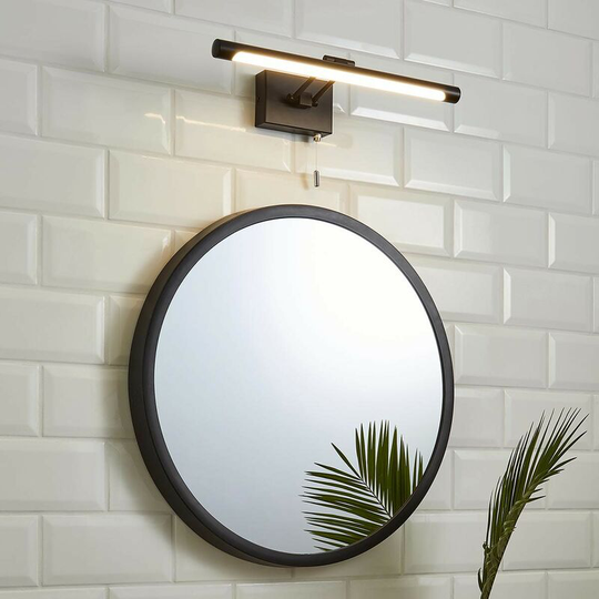 Chai IP44 over mirror bathroom light in matt black - Black - Forum