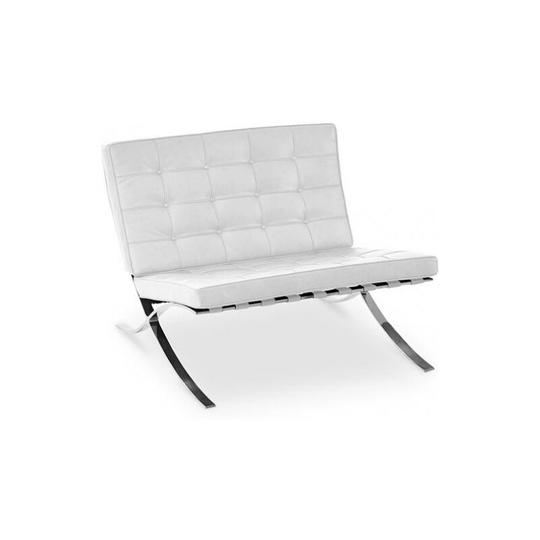 Town Armchair - Faux Leather White Stainless Steel, Imitation Leather, Metal - White