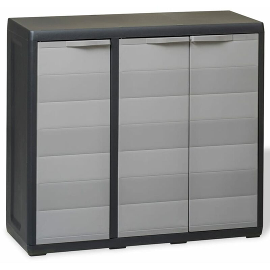 Vidaxl - Garden Storage Cabinet with 2 Shelves Black and Grey Grey