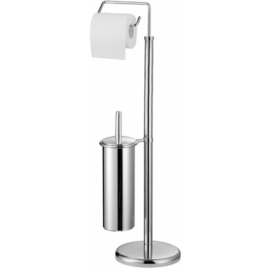 Chrome Toilet Brush And Roll Holder - Premier Housewares