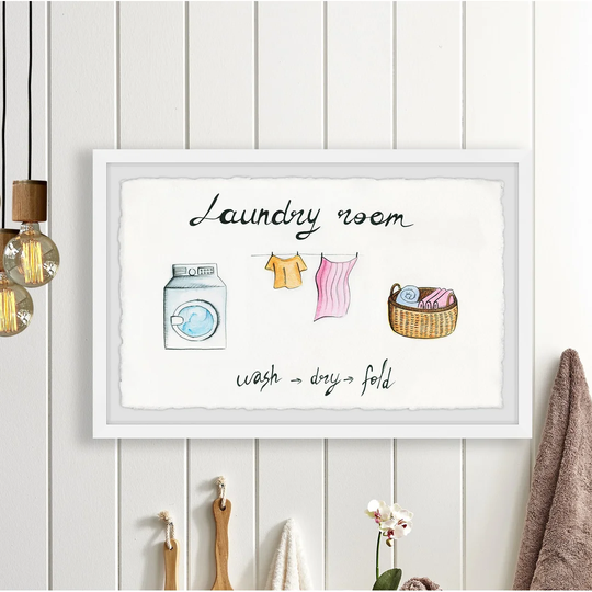 Laundry Wash Dry Fold - Picture Frame Painting