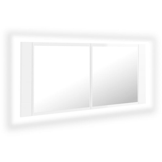Vidaxl - led Bathroom Mirror Cabinet High Gloss White 100x12x45cm Acrylic White