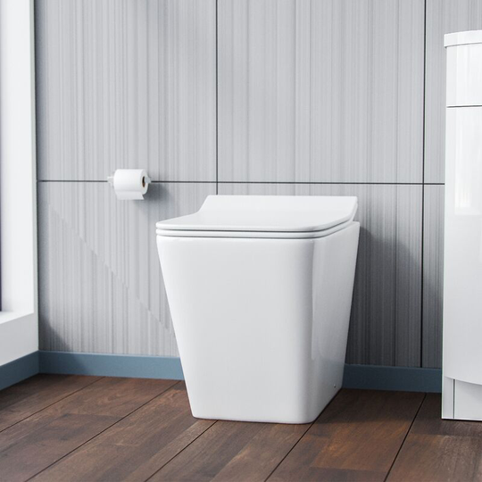 Neshome - Inton Square Back to Wall Rimless Toilet Pan + Soft Close Seat