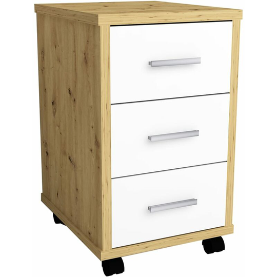 Mobile Drawer Cabinet Artisan Oak Brilliant White FMD Multicolour