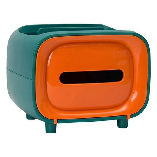 Stylish Napkin Organizer Box,Dispenser Facial Tissue Holder,Green and Orange