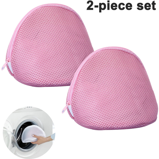 2pcs Lingerie Bags for Laundry with Zipper,Bra Bag for Washing Machine,Laundry Bags Mesh Wash Bags for Bra,Panties,Underwear, Socks and Stockings-Pink