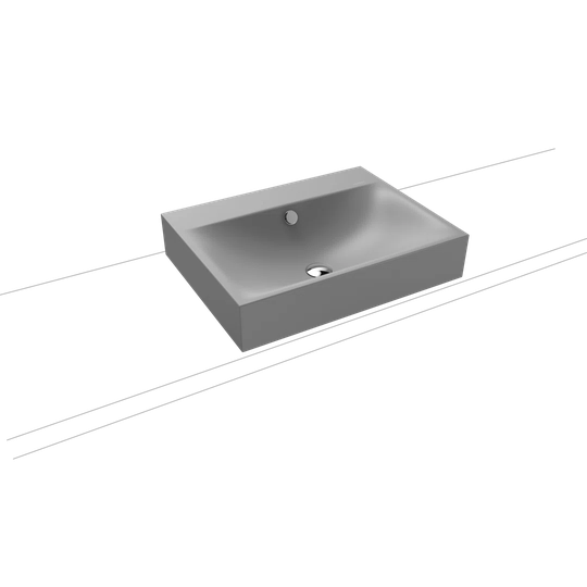 Silenio Cool Grey Steel Enamel Rectangular Bathroom Sink