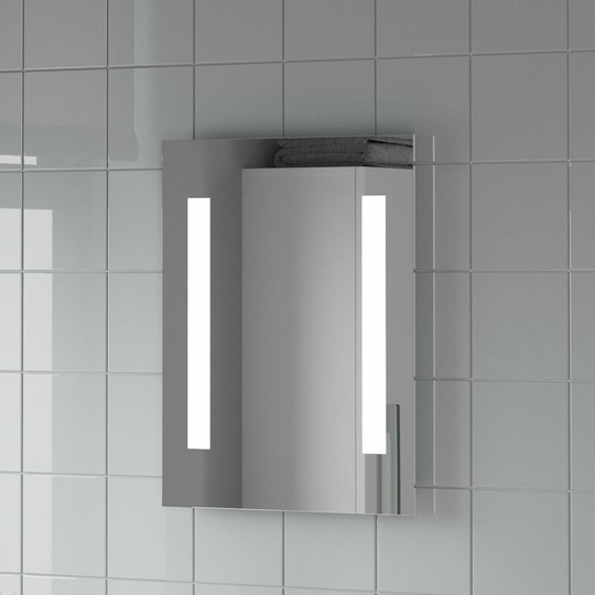 Bathroom led Illuminated Mirror Mains Power Contemporary IP44 Rated 390x500mm - Silver
