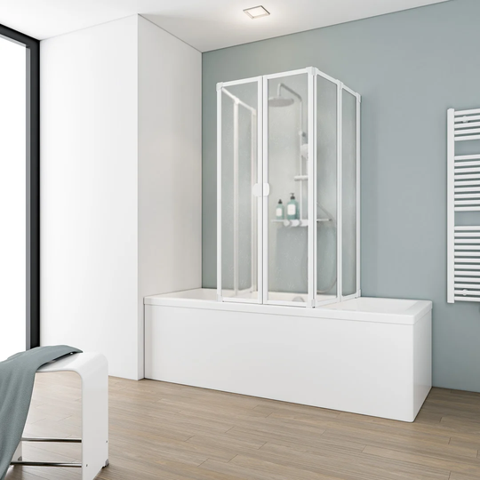 Komfort Straight Acrylic Bifold Bath Screen
