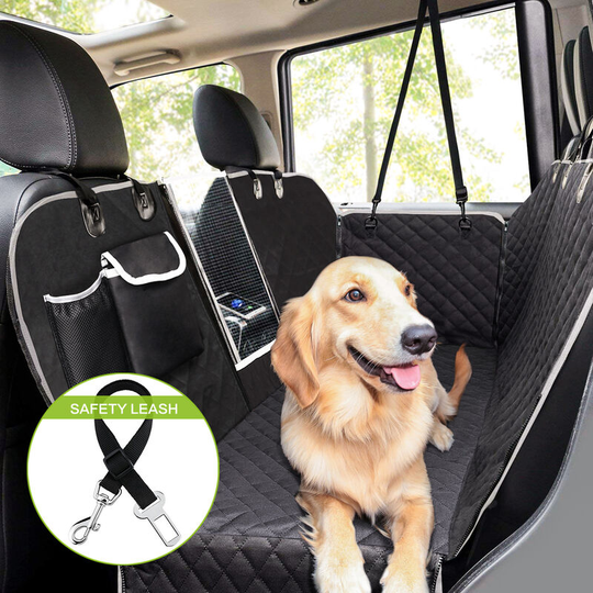 Pecute Dog Car Seat Cover 100% Waterproof,Rear Seat Covers for Dogs with Viewing Window/Side Flaps/Storage Bags,Dog Car Hammock Scratch Proof Nonslip