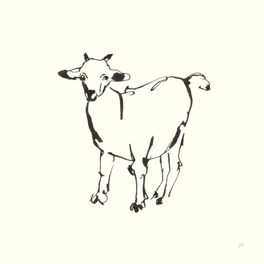 Line Goat by Chris Paschke - Wrapped Canvas Painting Print