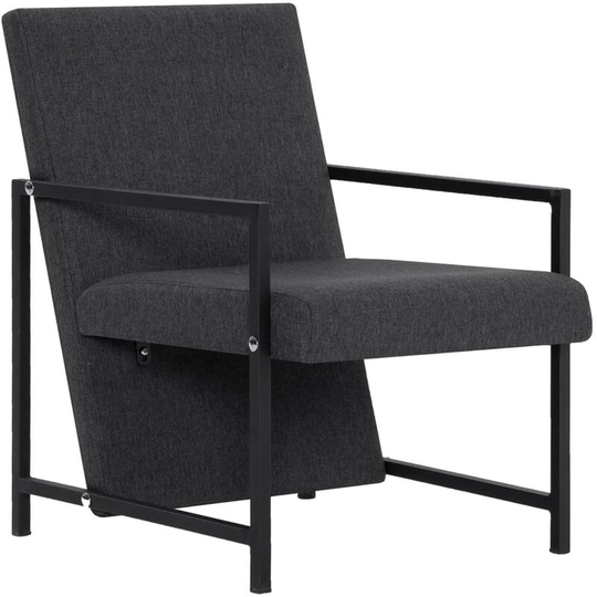 Vidaxl - Armchair with Chrome Feet Dark Grey Fabric Grey